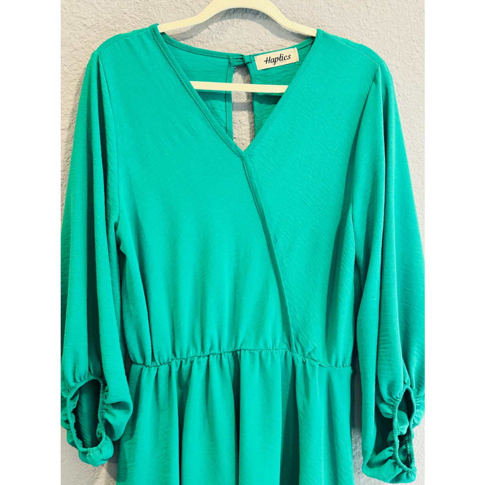 Haptics by Holly Harper Long Sleeve Romper in Green Size L - Picture 2 of 6